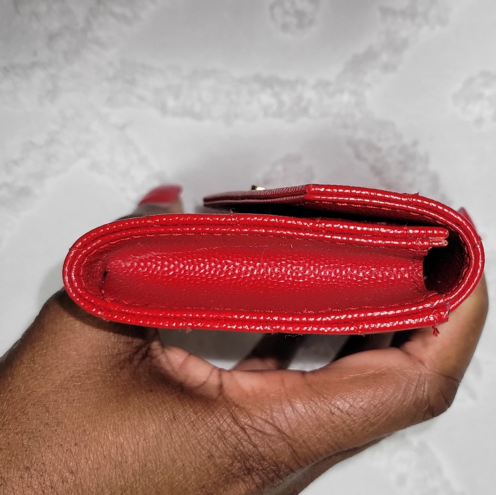 SOLD - AUTHENTIC SAINT LAURENT CASSANDRE SMALL FLAP ENVELOPE WALLET - Picture 4 of 12